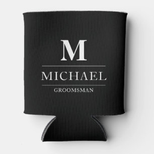 Stylish Modern Groomsmen Gifts Monogram Best Man Can Cooler