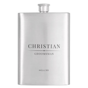 Stylish Modern Groomsmen Gifts Simple Elegant  Hip Flask
