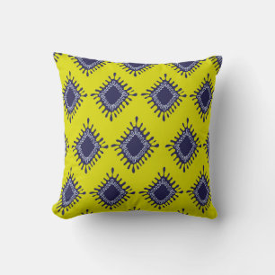 Stylish modern ikat tribal seamless pattern throw pillow