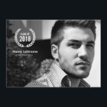 Stylish Modern Laurel Wreath Photo Graduate Invite<br><div class="desc">Customize this stylish modern cool Graduation Party Invitation,  designed with a Laurel Wreath image. Replace the template image with your own and customize all the text on the front and on the back side. *Photo Credit: ©campb_LLs</div>