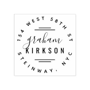 Stylish Modern Lettering Personal Return Address Rubber Stamp