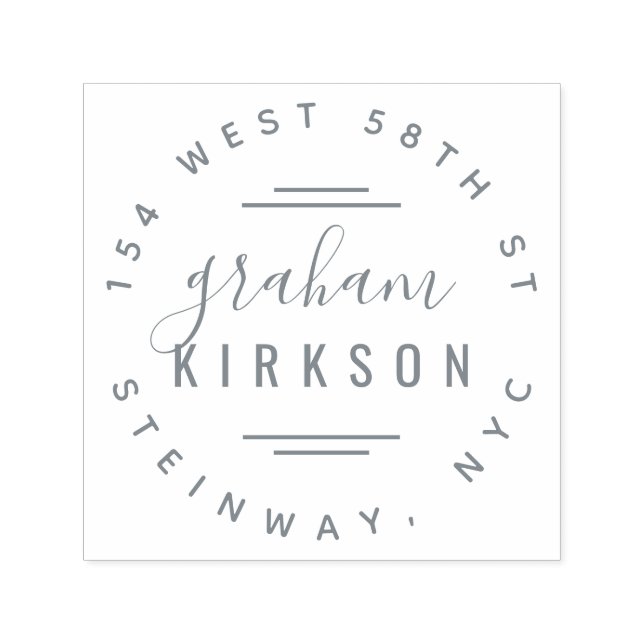 Stylish Modern Lettering Personal Return Address Self-inking Stamp (Design)