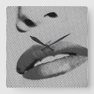 Stylish Modern Lips Art Square Wall Clock