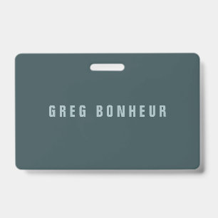 Stylish Modern Looking Name   Blue Grey Badge
