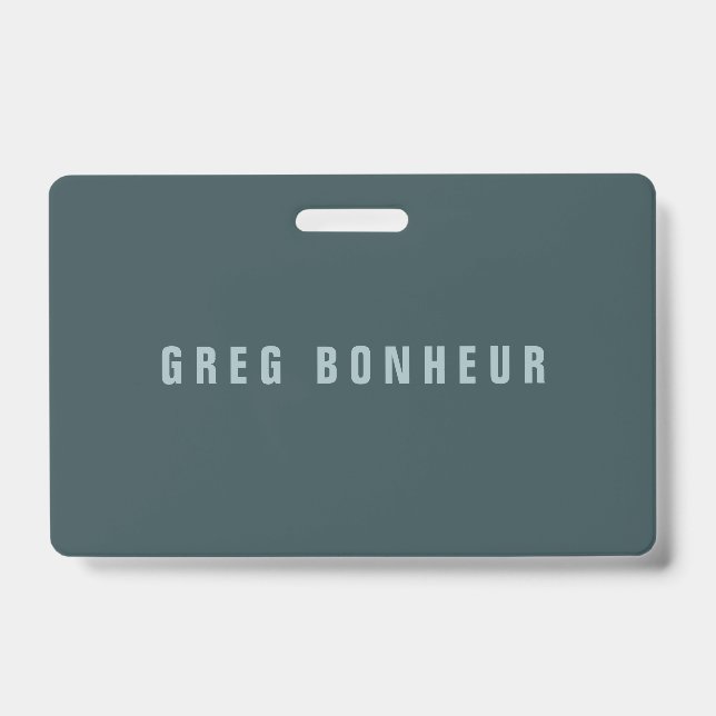 Stylish Modern Looking Name | Blue Grey Badge (Front)