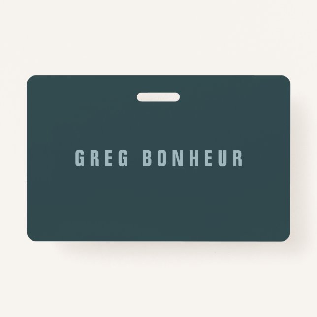 Stylish Modern Looking Name | Blue Grey Badge (Front)