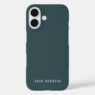 Stylish Modern Looking Name   Blue Grey iPhone 16 Case
