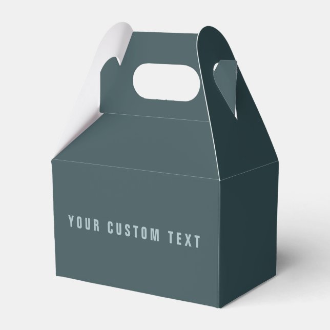Stylish Modern Looking Name | Blue Grey Favor Box (Front Side)