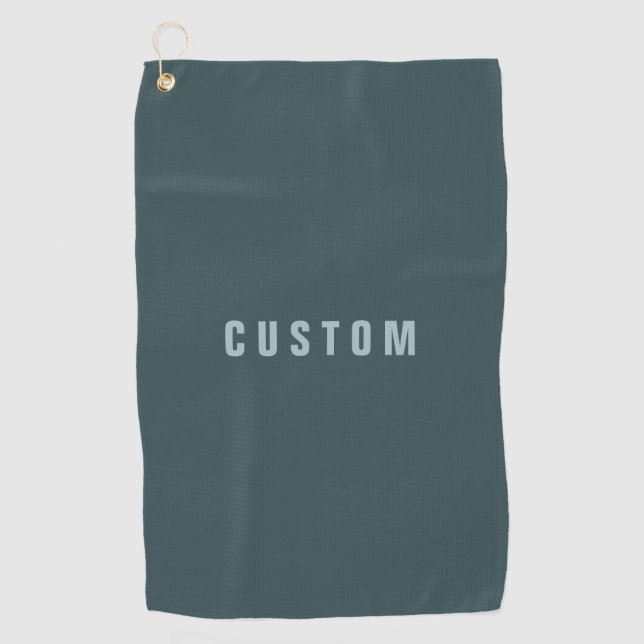 Stylish Modern Looking Name | Blue Grey Golf Towel (Front)