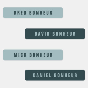 Stylish Modern Looking Name   Blue Grey Iron-on