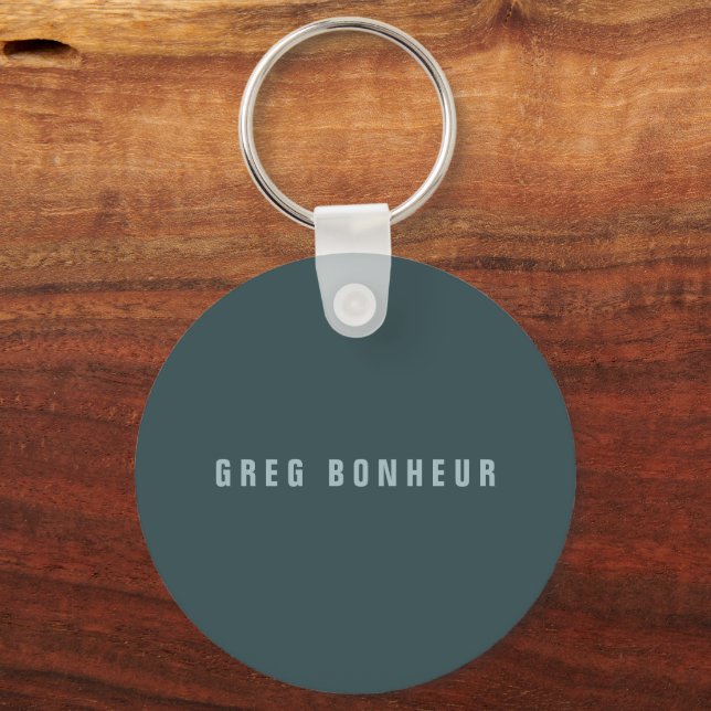 Stylish Modern Looking Name | Blue Grey Keychain (Front)