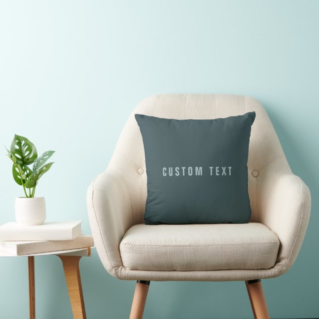 Stylish Modern Looking Name | Blue Grey Throw Pillow (Chair)