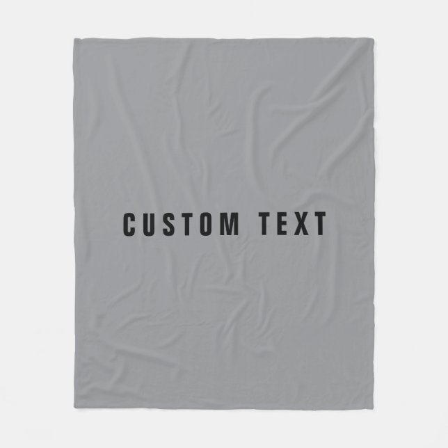 Stylish Modern Looking Name | Grey & Black Fleece Blanket (Front)