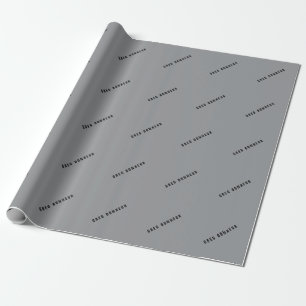 Stylish Modern Looking Name Grey & Black Wrapping Paper