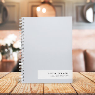 Stylish Modern Minimal Blue Grey Colorblock Notebook