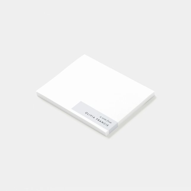 Stylish Modern Minimal Blue Grey Colorblock Post-it Notes (Angled)