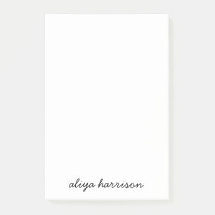Stylish Modern Minimal White Monogram Post-it Notes