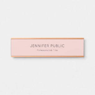 Stylish Modern Minimalist Blush Pink Template Door Sign