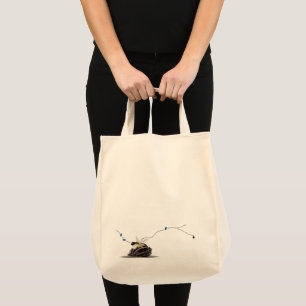Stylish modern minimalist coastal seashell poem tote bag