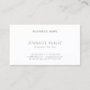Stylish Modern Minimalist Elegant Smooth Plain Top Business Card