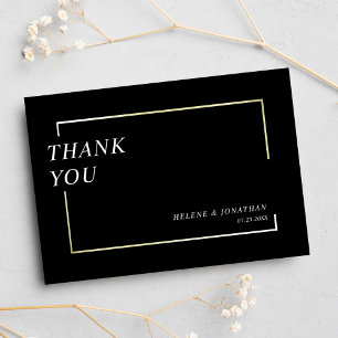 Stylish Modern Minimalist Elegant Wedding Thank You Card