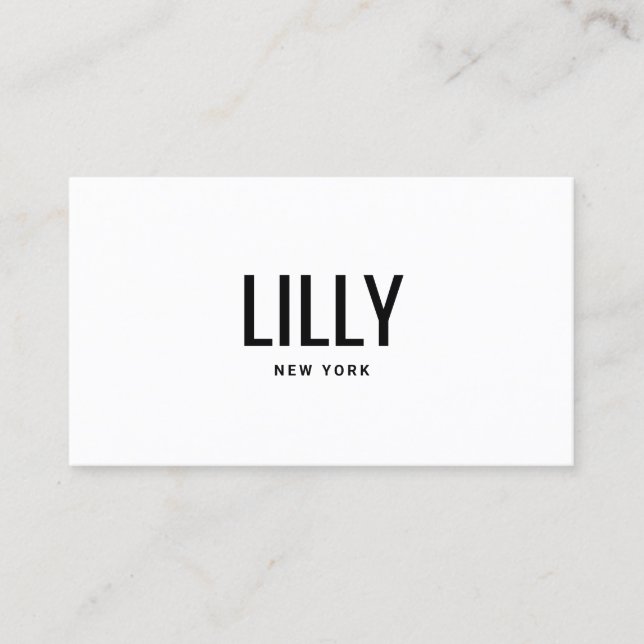 Stylish Modern Minimalist Professional Black White Business Card (Front)
