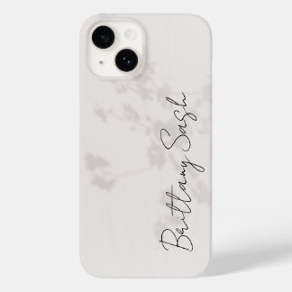 Stylish Modern Minimalist White Monogram Name Case-Mate iPhone 14 Case