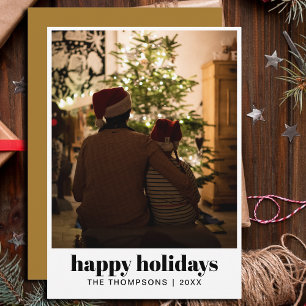 Stylish Modern Minimalistic Family Photo Christmas Holiday Card