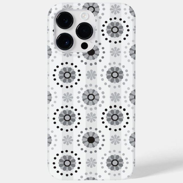 Stylish modern monochrome floral pattern Case-Mate iPhone case (Back)