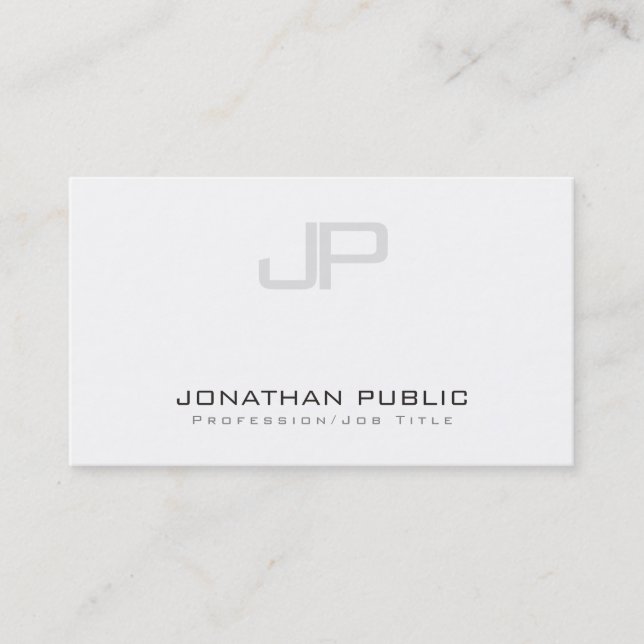 Stylish Modern Monogram Clean Design Trendy Luxury Business Card (Front)