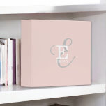 Stylish Modern Monogram Typography Blush Pink Binder<br><div class="desc">An elegant stylish representation of your name and monogram accents this custom 3-ring binder with classic serifs and a more ornate script typography in a balanced symmetry. The three elements blend together beautifully to create your own personal branding logo. Shown here with a soft blush pink background with monogram elements...</div>