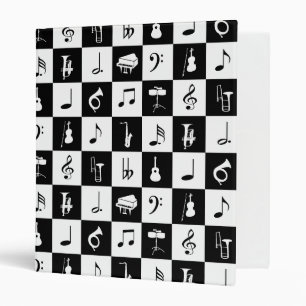 Stylish Modern Music Notes and Instruments Binder