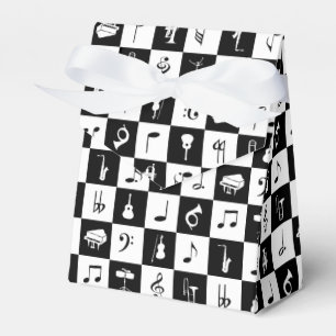 Stylish Modern Music Notes and Instruments Favor Box