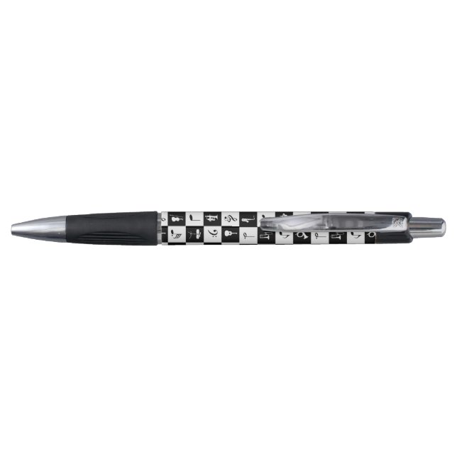 Stylish Modern Music Notes and Instruments Pen (Back)