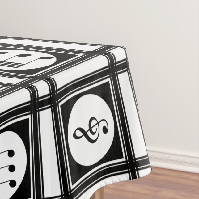 Stylish modern musical notes pattern tablecloth (In Situ)