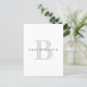 Stylish Modern Name & Monogram Postcard