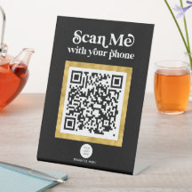 Stylish Modern Networking QR Code business sign
