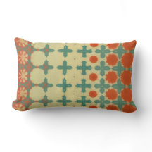 Stylish Modern Orange and Cream throw pillow