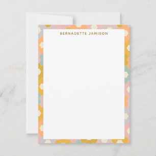 Stylish Modern Pastel Hexagon Border Personalized Card