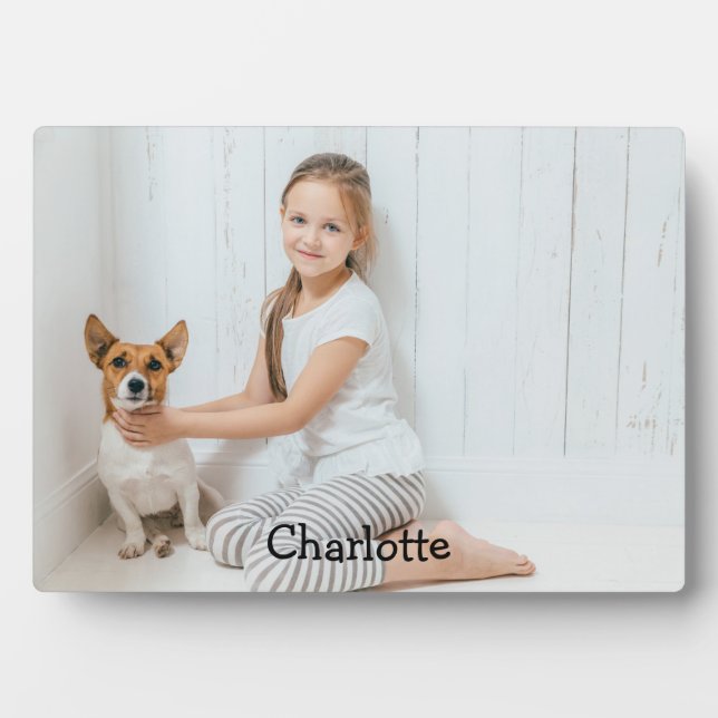 Stylish  Modern Personalized Photo Monogram Plaque (Front)