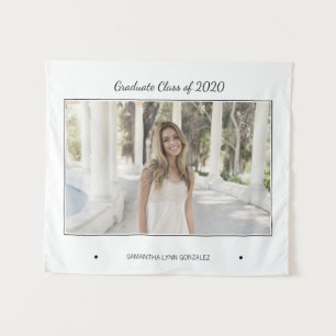 Stylish Modern Photo Graduation Tapestry