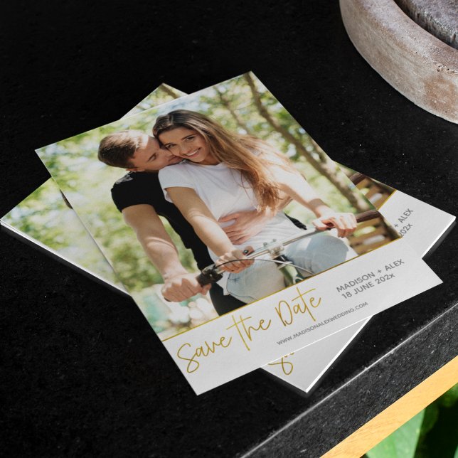 Stylish Modern Photo Save the Date Card (Creator Uploaded)