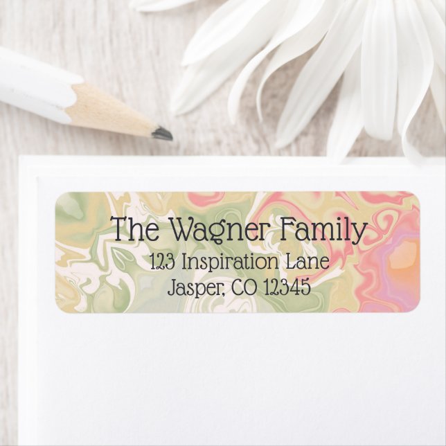 Stylish Modern Pink and Green Abstract Swirl (Insitu)