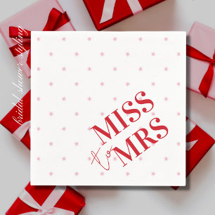 Stylish Modern Pink and Red Star Miss to Mrs  Napkin