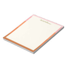 Stylish Modern Pink Orange Border Personalized