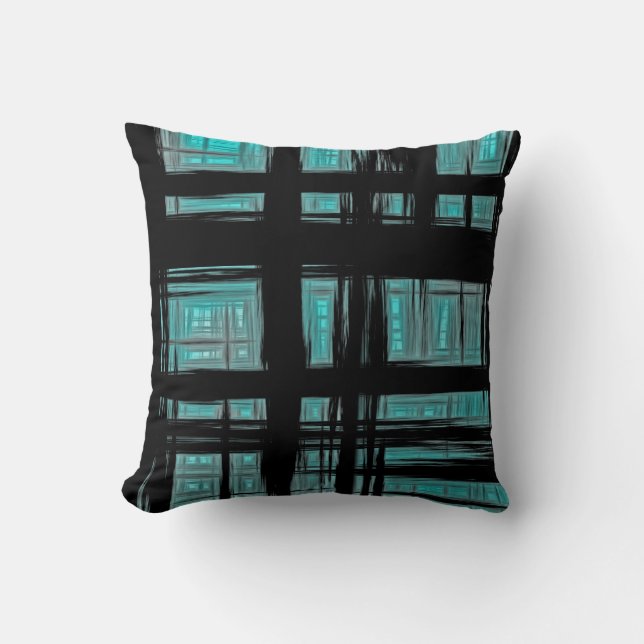 Stylish Modern Plaid Pattern Throw Pillow (Front)