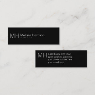 stylish & modern professional black mini business card