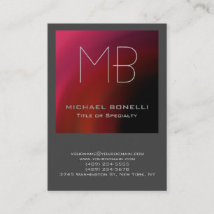 Stylish modern red pink purple grey business card