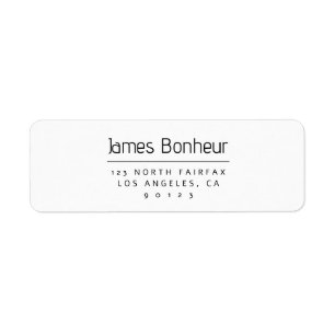 Stylish Modern Return Address Black & White