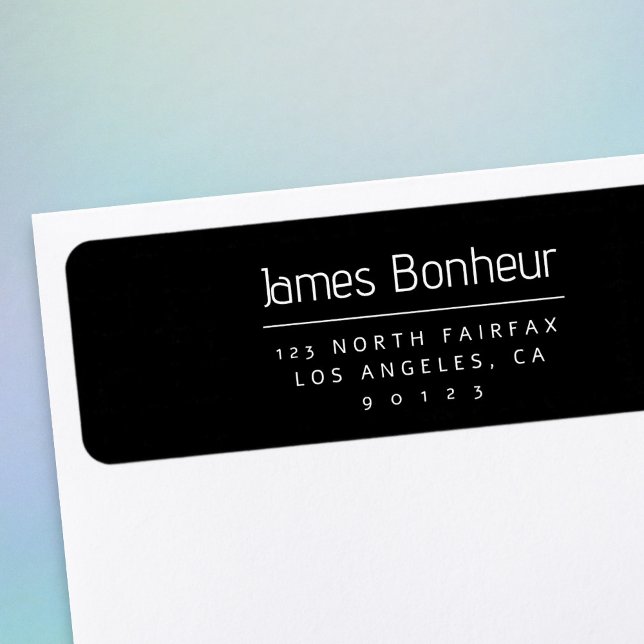 Stylish Modern Return Address Black & White (Creator Uploaded)